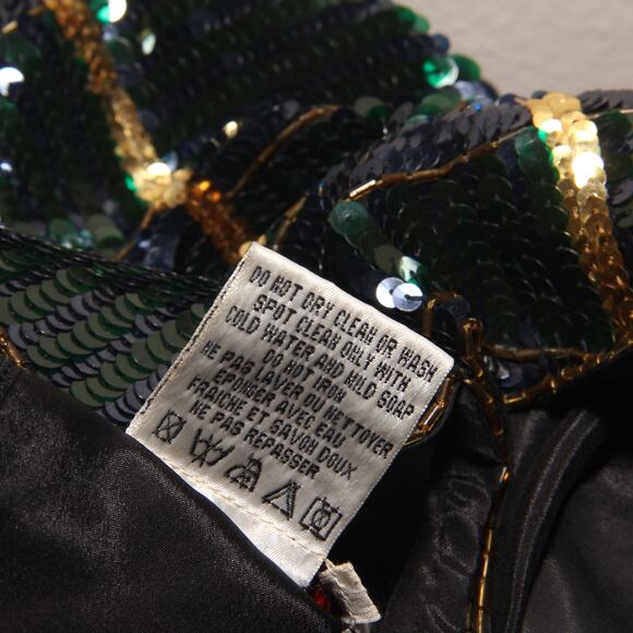 Vintage Talbots Plaid Sequin Beaded Cocktail Top Size Large - Picture 9 of 9